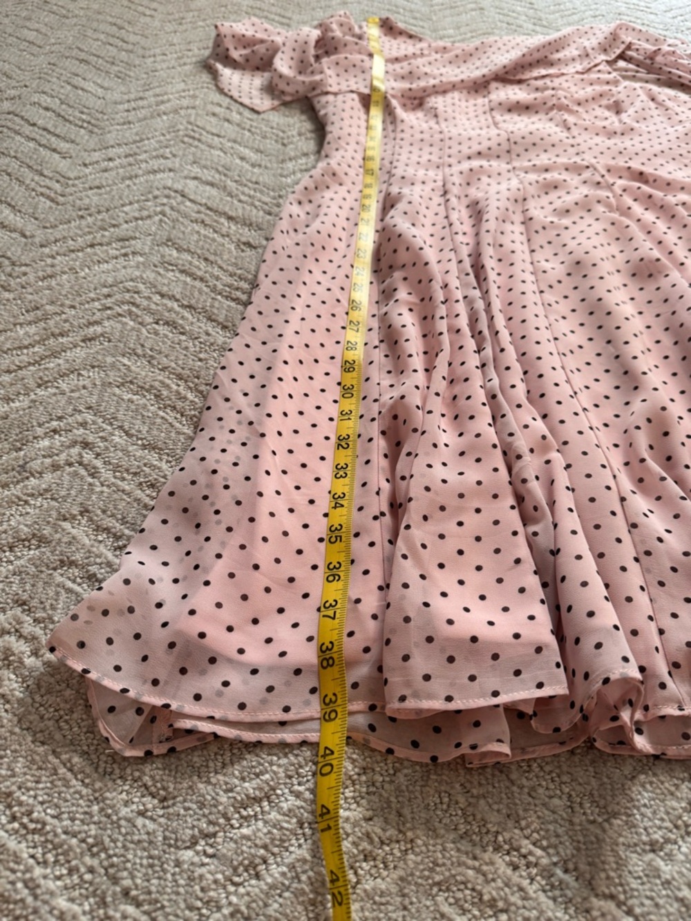 Danny & Nicole dress pale pink with black polka dots size 14 - Picture 7 of 7